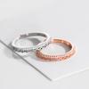 Anillo Minimalista Exquisito de Cadena con Diamante Estilo Influencer Lujo Ligero Versátil Chapado en Zirconita Geométrico Anillo para el Día a Día para Mujer