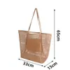 Bolsa de Playa Plegable Bolso de Mano de Malla Bolso de Hombro para Mujer Bolso de Almacenamiento Calado Bolsa de Compras para Viajes al Aire Libre de Verano
