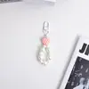 Nuevo llavero colgante de cadena de perlas, cadena para teléfono móvil, accesorio cosmético fresco y colorido en forma de corazón, cadena para bolsa de funda de auriculares