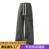 Pantalones casuales de tiro alto de color liso con cordón, estilo callejero holgado, joggers retro americanos, transfronterizos de Amazon, europeos y americanos