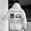 Hoodie Masculino Popular de Estampa de Carro Transfronteiriça da Primavera 2025 Moletom com Capuz Padrão Batimento Cardíaco Promoção