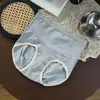 Liquidação de Peças Íntimas: Novas Calcinhas Jacquard de Tricô de Cintura Média Sem Costura que Moldam o Quadril, com Forro de Fibra de Losna, Tamanho Grande para Meninas
