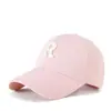 Gorra de béisbol de red fina con visera rígida para primavera y verano, gorra deportiva clásica con logo R para hombre y mujer, gorra de ocio versátil con cierre de velcro
