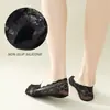 Calcetines Invisibles de Encaje para Mujer, Verano, Tipo Barco de Malla Delgada, Baja Costura, Calcetines Zapatilla, Femeninos, Tobillo, Silicona, Sin Mostrar, Antideslizantes