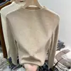 Fábrica de Suéteres Fuente Dalan Camiseta Básica de Cuello Alto Medio para Mujer 2026 Otoño/Invierno Top de Punto Ajustado Versátil