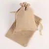 Bolsas de Arpillera Navideñas con Cordón, Bolsas de Regalo Navideñas al por Mayor, Bolsas de Imitación de Algodón y Lino con Cordón