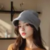 Gorro de punto simple de color liso estilo pico de pato para otoño e invierno, cálido y versátil, gorro estilo japonés, adecuado para cabezas más grandes, gorro de punto