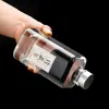 Botella de vino de vidrio transparente de 0 espesores, botella de vino casero, botella de vino de arroz, botella de licor, botella dispensadora, botella para infusión, tapa de rosca cuadrada