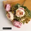 Tecido de seda estilo europeu buquê artificial de peônia decoração de casa decoração de salão de casamento buquê de noiva flor artificial de peônia