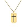Cadena larga de suéter de joyería de comercio electrónico de Amazon, acero de titanio, marca militar, colgante de cruz simple para hombre, escudo de acero inoxidable