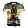 2020 nuevo T-shirt de cuello redondo con estampado digital 3D de la película de piratas Galle europeo y americano Amazon ebay comercio exterior