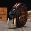 Cintos Tecidos à Mão para Homens e Mulheres, Cintos Retro para Casal, Cintos Respiráveis com Fivela de Pino para Calças Femininas em Estoque