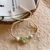 Pulseira de Corda Trançada de Gato de Desenho Animado Fofa para Mulheres, Pulseira Versátil de Design de Nicho, Pulseira Simples Ajustável Personalizada