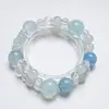 [Sensación Clara] Pulsera Artesanal de Cristal Natural Aguamarina para Mujer, Estilo Nuevo Versátil, Pulsera Blanqueadora al por Mayor