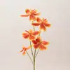 Adorno de Arreglo Floral para el Hogar 5 Cabezas Orquídea Vanda Orquídea Phalaenopsis Flor Artificial Flor de Seda Flor Falsa Planta Verde Arreglo Floral de Piso para Vestíbulo