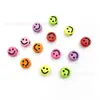 Contas redondas chatas de acrílico com rosto sorridente, contas soltas para DIY, costura à mão, fazendo pulseira, chaveiro, contas de plástico, acessórios de joia