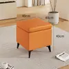 Taburete Pequeño de Madera Maciza, Silla para el Hogar, Taburete Cuadrado de Cuero, Taburete de Sofá, Reposapiés, Taburete Bajo, Taburete Ligero de Lujo para la Entrada para Cambiarse los Zapatos, Taburete Sencillo