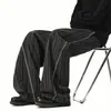 Pantalones de chándal holgados rectos para hombre de otoño, marca de moda, lavados y desgastados, pantalones largos casuales deportivos retro americanos, nuevo estilo de moda