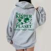 Otoño e invierno transfronterizo Europa y Estados Unidos nuevo KINDER amor estampado mochila cuello vellón forrado sudadera con capucha comercio exterior ropa de mujer