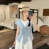 Roupas Femininas Plus Size 2026 Verão Novo Estilo Camiseta de Manga Curta Falsa de Duas Peças, Emagrecedora, Doce, Rejuvenescedora, Blusa Versátil para Mulheres