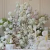 2026 Nueva Serie Blanca Accesorios de Flores para Bodas Juego de Decoración de Boda Materiales de Flores Color Claro Blanco Roto Arreglo Floral Artificial para Bodas