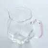 Conjunto de Chá Fair Cup de Vidro Estilo Japonês Borossilicato Alto com Alça Divisor de Chá Bule em Forma de Flor Conjunto de Chá Kung Fu com Alça
