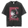Camiseta masculina hip hop streetwear lavada preta 2024 vintage japa
