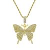 Collar con colgante de mariposa de diamante simple hipster europeo y americano para hombres y mujeres, cadena de clavícula versátil, cadena retorcida, luz de calle de lujo