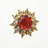 Acessórios para Joias DIY de Girassol com Rosa Cortada e Pedras Múltiplas, Banhado a Ouro 18K em Cobre, Venda por Atacado do Fabricante, 9 Cores Disponíveis