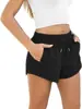 2026 Pantalones Cortos Deportivos Casuales Transpirables con Bolsillo para Correr Yoga Fitness Transfronterizos Europeos y Americanos para Mujer