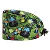 Gorro de trabajo para pediatra con estampado de dibujos animados, gorro quirúrgico de algodón, estampado de enfermera femenina, banda elástica ajustable