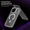 Lente de Metal Adequada para Capa de Celular iPhone 17, Capa Magnética de Sucção Cor de Gelo para Apple 18 Pro Max, Capa Protetora Transparente Anti-Queda