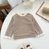 INS inverno dupla camada de lã forrada infantil Zou Zou gola de renda manga comprida torção dot bottoming camisa