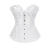 Novo Corset de Renda Jacquard Estilo Europeu com Amarração na Cintura, Fivela de Aço, Controle da Barriga, Suporte para os Seios, Body Justo Corset