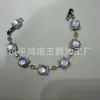 Pulseira de Jade Gelo de Alta Qualidade com Banhado a Prata e Luxuoso Cravejamento Total em Diamante, Pulseira em Formato de Cabaça, Joias de Jade Gelo de Alta Qualidade, Fonte de Suprimentos para Transmissão Ao Vivo
