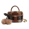 Bolso Pequeño Cuadrado de Lana para Mujer 2025 Nuevo Bolso de Mano de Cuadros de Alta Gama Bolso Cruzado de Cadena de Otoño Bolso Mini Caja de Nicho