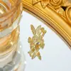 Anillo Ladrillo de Diseño Nicho de Alta Gama Lujo Accesible para Mujer Moda Europea y Americana Creativo Zirconia Chapado en Oro Anillo Abierto Ajustable