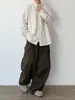 Camisa de Manga Larga a Rayas Estilo Retro Japonés para Hombre, Moda de Primavera Nueva Tendencia Lujo Ligero Transpirable Cuello Camisero
