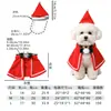 Set de Capa y Sombrero Navideño para Mascotas con Encaje y Lazo, Disfraz Festivo para Gatos y Perros, Accesorios para Fotos Navideñas