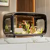 Aquário para uso doméstico na sala de estar, novo modelo de paisagismo ecológico, completo com filtragem e oxigenação, aquário pequeno de mesa para animais de estimação