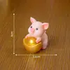 Paisagem em miniatura, criativa e fofa, apresentando um cofrinho da sorte e um porquinho, acessórios decorativos DIY, enfeites de mesa ou de carro em miniatura