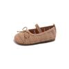 Sapatos de Malha com Dedo Trançado de Uma Linha 2025 Verão Novo Estilo Coreano Sapatos Princesa com Laço para Meninas Sandálias com Saia