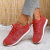 Comercio Exterior Tallas Grandes Zapatos Planos Deportivos Casuales para Mujer 2025 Nuevos Europeos y Americanos Lentejuelas Cordones Amazon Zapatos Transfronterizos