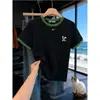 Camiseta de Manga Corta de Algodón Puro con Parches de Color Ciruela Morada, Única y Elegante, Top de Moda y Juvenil para Verano para Mujer