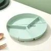 Plato de tres compartimentos para reducir grasa con plato para guarniciones plato casero para ensalada de pasta albóndigas fruta plato de separación postre plato de aperitivos