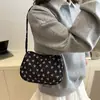 Bolso de Hombro tipo Bandolera de Gran Capacidad con Estampado de Lazo Estilo Coreano para Mujer, Nuevo de Moda Verano 2025, Fresco, Casual, para Llevar Debajo del Brazo
