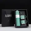 Taza termo de acero inoxidable de una taza con tres tapas, regalo para oficina, taza de regalo, estilo simple y moderno, taza acompañante