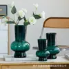 Jarrón de Cristal Minimalista Estilo Europeo de Lujo Ligero para Lirios, Recipiente para Flores de Sala de Estar en Casa, Adorno Decorativo para Flores Hidropónicas y Secas