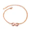 E-commerce Transfronteiriço da Amazon Fonte Pulseira de Caractere Infinito 8 Japonês e Coreano Pulseira de Aço Titânio Banhada a Ouro Rosa para Mulheres