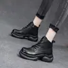 Botas de Estilo Retro para Mujer Botines Martin 2026 Otoño/Invierno Nuevos Versátiles Suela Gruesa Suave Aumentador de Altura Botines Individuales Botas Calientes de Terciopelo para Mujer